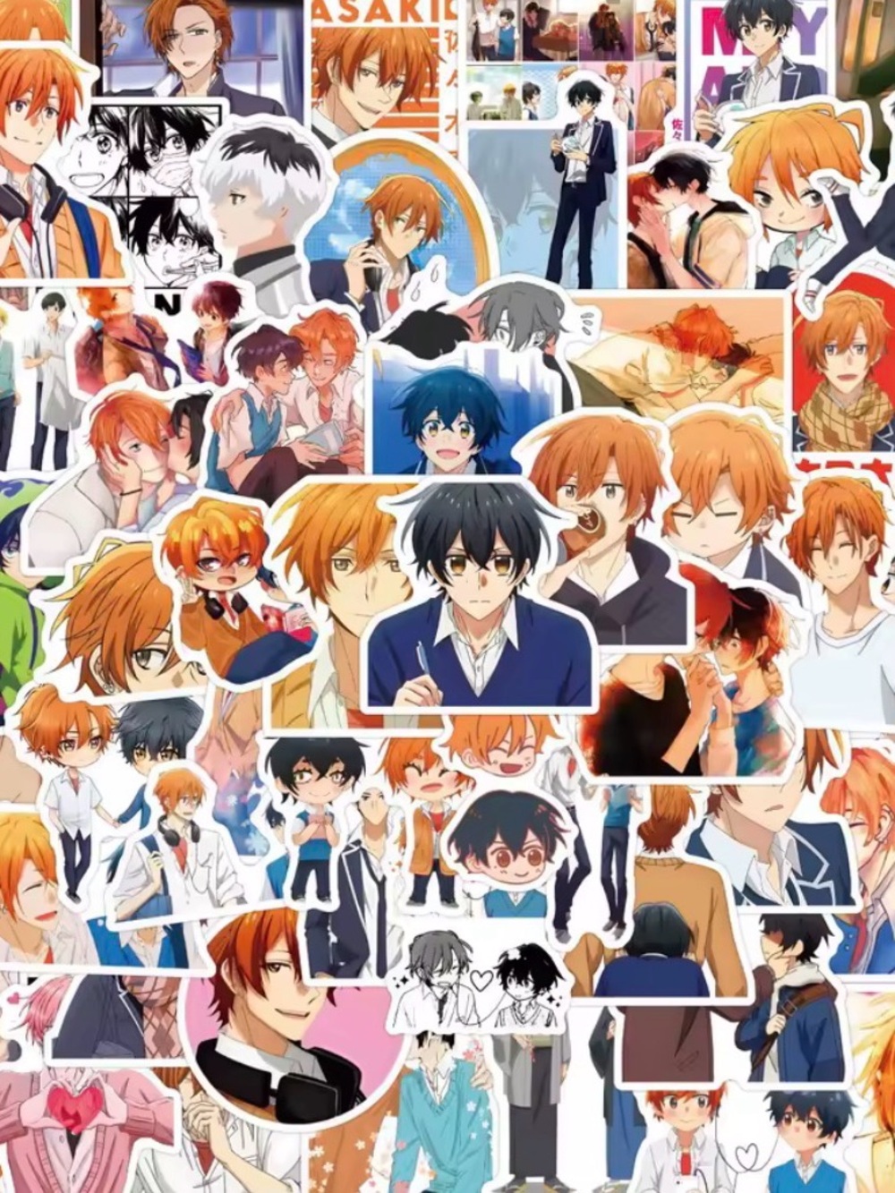 SASAKI AND MIYANO anime Stickers, pack of 50